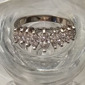 14K White Gold Anniversary Ring